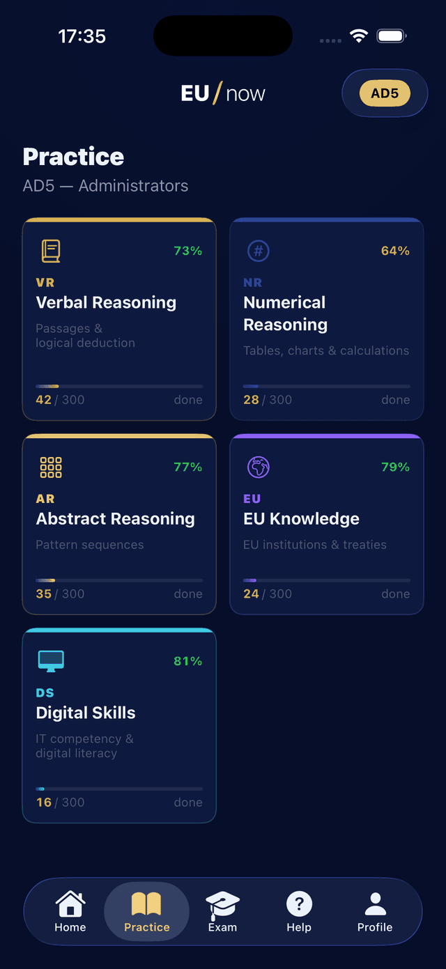 Practice · 5 AD5 sections