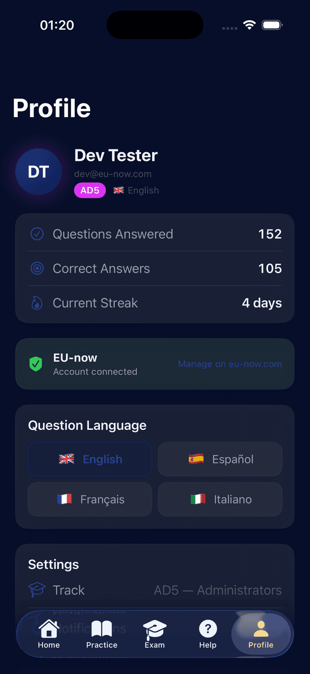 Glossary · EPSO · Question types