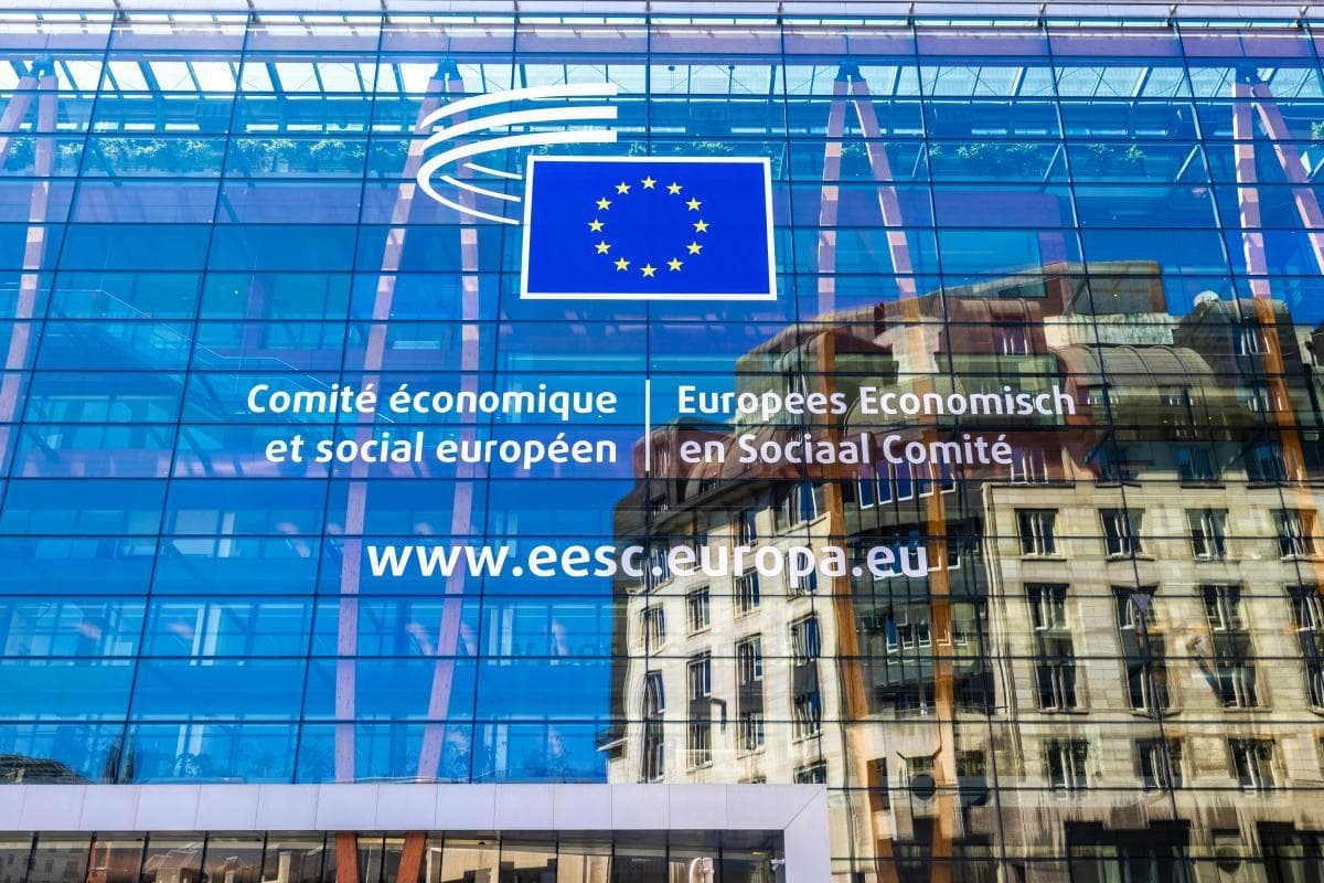 European Economic and Social Committee building facade in Brussels