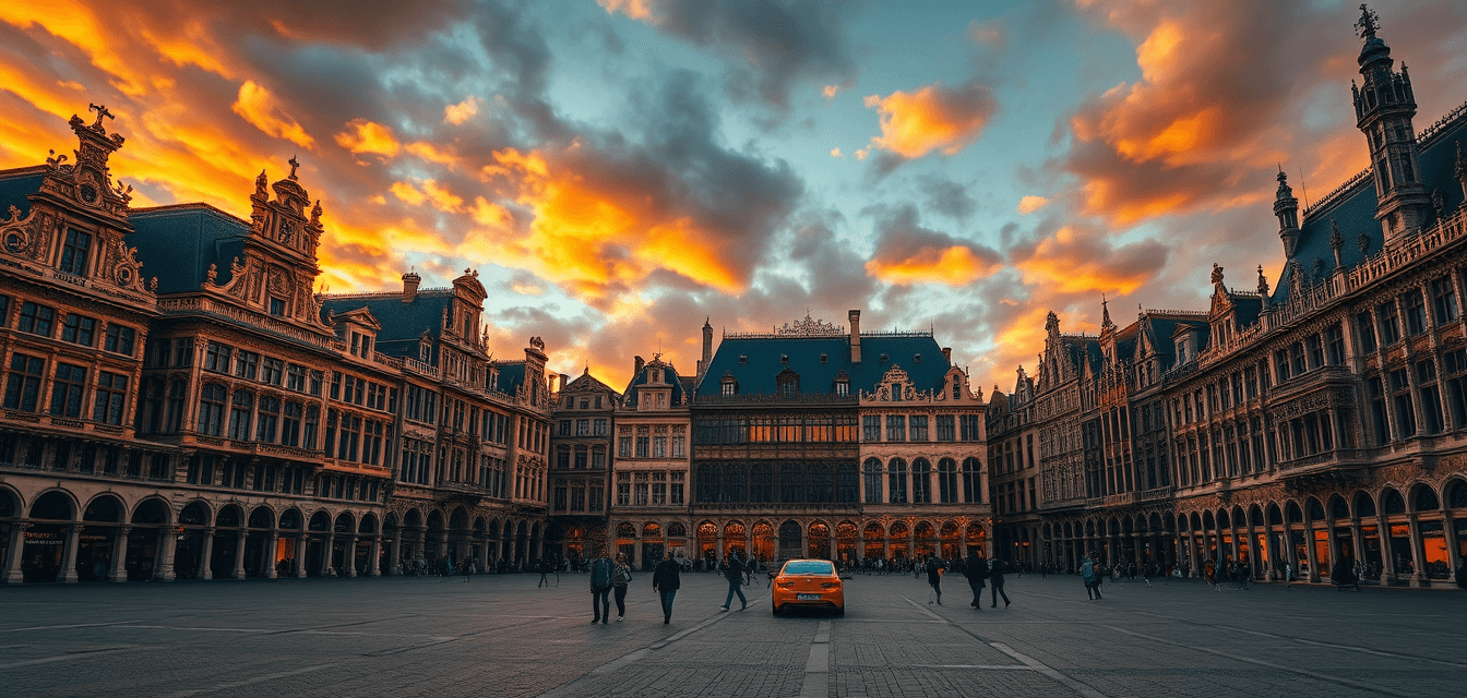 Grand Place in Brussels at dusk