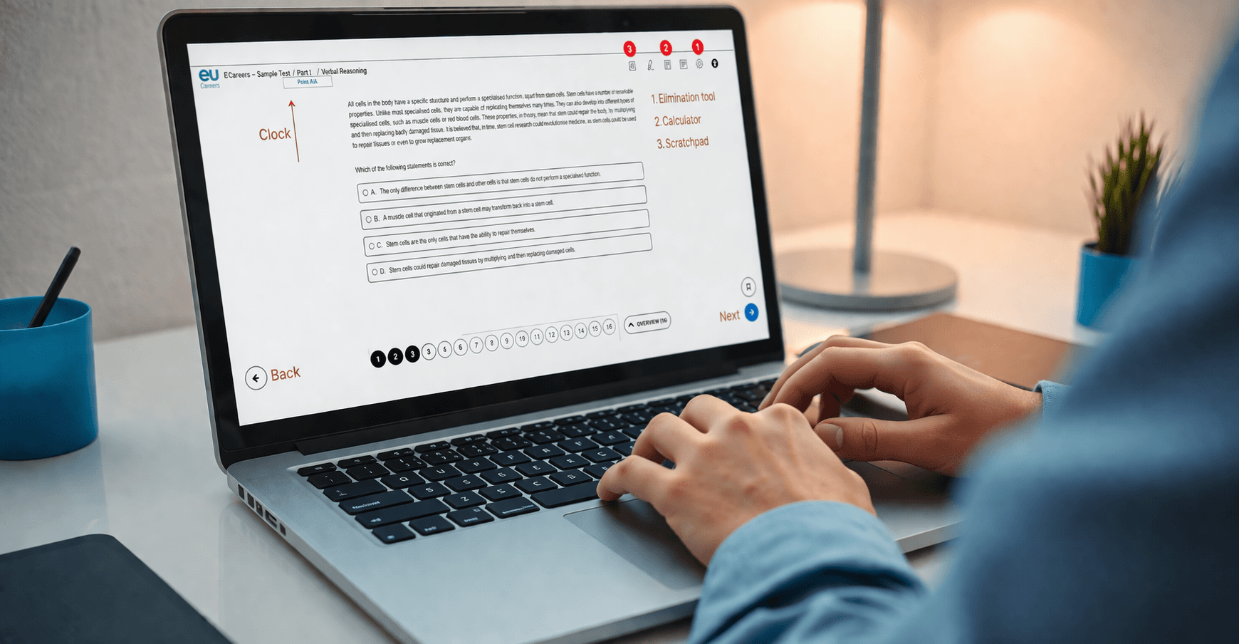 TAO test platform interface shown on a laptop screen